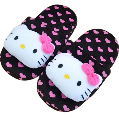 Women Cute Hello Kitty Household Indoor Cotton Slippers Slippers For