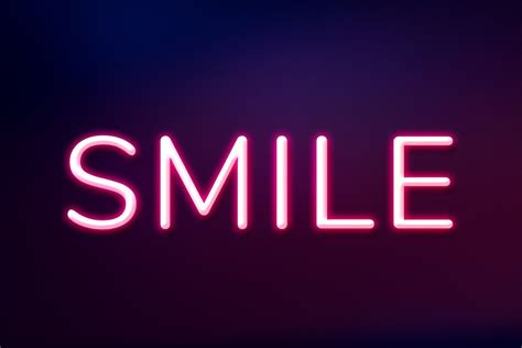 Retro Smile Neon Purple Typography Free Image By Bee