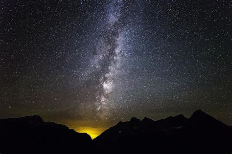 Milky Way Rocks Night Landscape Square Tower Utah Sky Stars