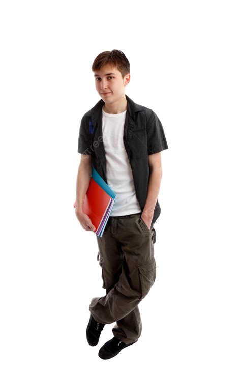 High School Student School Boy Pupil Person White Background Png