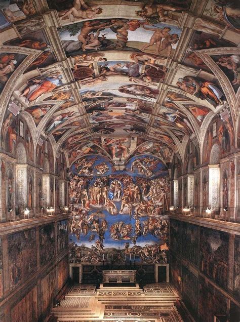 Sistine Chapel Ceiling And Altar Wall Frescoes Vatican City Italy