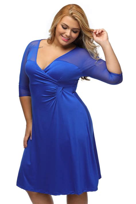 Royal Blue Plus Size Dress Fashion Blue Plus Size Dresses Casual Dress