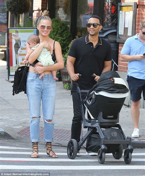 Chrissy Teigen Flashes Bare Midriff In Clingy Crop Top With John Legend