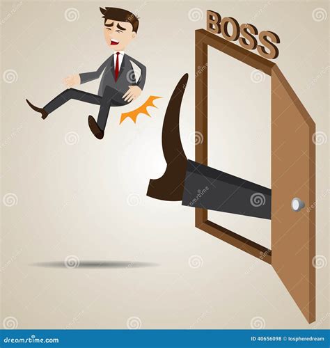 Cartoon Businessman Kicked Out Of Boss Room Vector Illustration CartoonDealer Com
