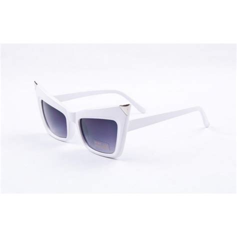 Vintage White Cat Eye Metal Detail Sunglasses