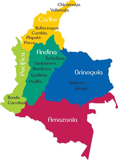 Mapa Con Las Regiones De Colombia File Mapa De Colombia Regiones