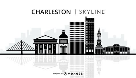 Charleston City Skyline Silhouette Vector Download