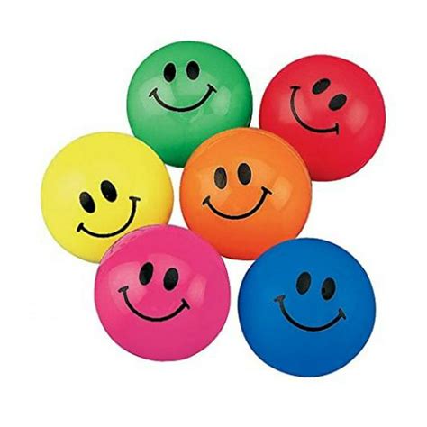 Smile Face Bouncing Balls 4dz Toys 48 Pieces