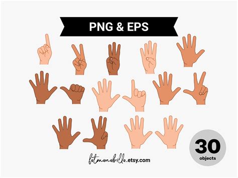 Finger Count Clipart Hand Sign Number 1 2 3 4 5 6 7 8 9 10 One Etsy