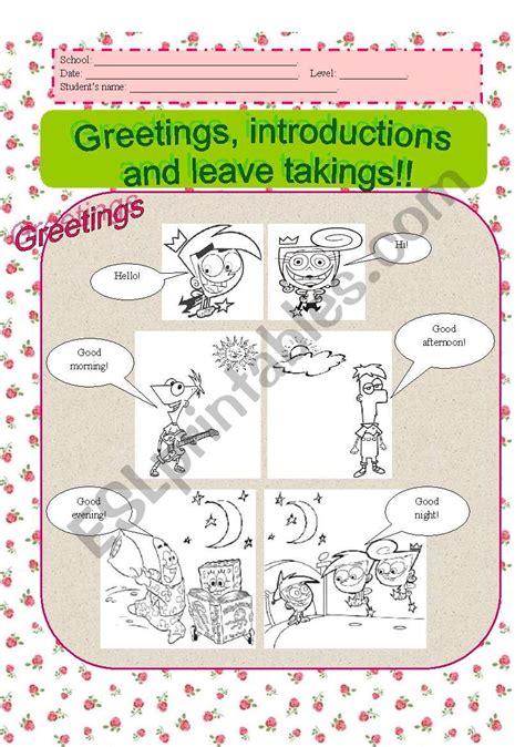 Exchange Greetings Leave Takings And Introductions Exercises Online
