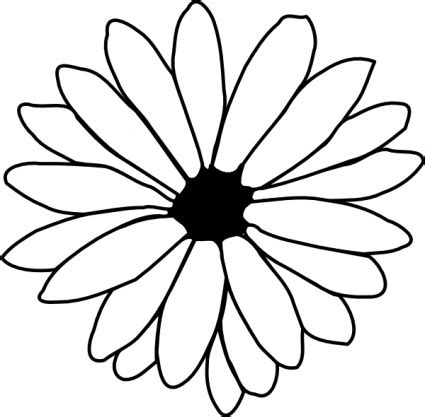 • the stem is a small rectangle under the petals. Flower Outline clip art clip arts, free clipart ...