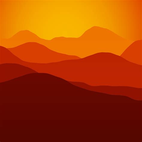 Clipart Mountains Sunset