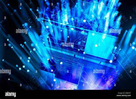 Hologram Of Blue Screens Stock Photo Alamy