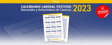 Disponible El Calendario Laboral 2023 Femepa
