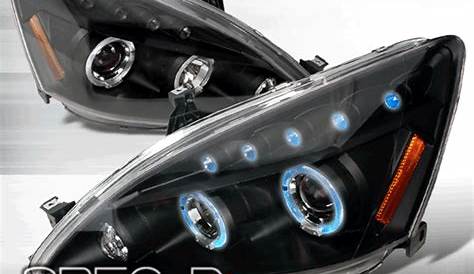 SpecD Black Projector LED Headlights Honda Accord 03-07 | 2LHP-ACD03JM-TM