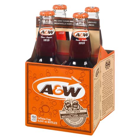 Aandw Root Beer Caffeine Free 4 Bottles X 341 Ml Powells Supermarkets
