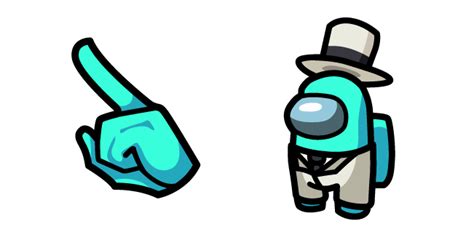 Among Us Cyan Character In White Suit Outfit курсор пак Custom Cursor