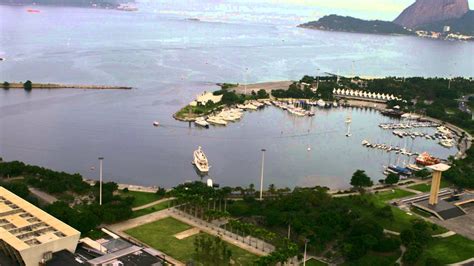 Aerial Shot Of Traffic And Harbor Rio De Janeiro Brazil