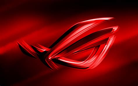 Download Wallpapers 4k Rog Red Logo Red Blurred Background Republic