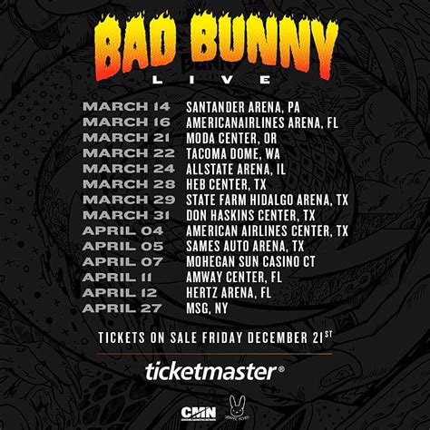 You can track bad bunny tour dates. Bad Bunny announces 2019 US tour, including MSG