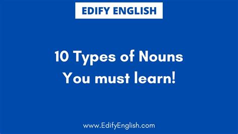 10 Nouns Types In English You Must Learn English Grammar And Vocabulary