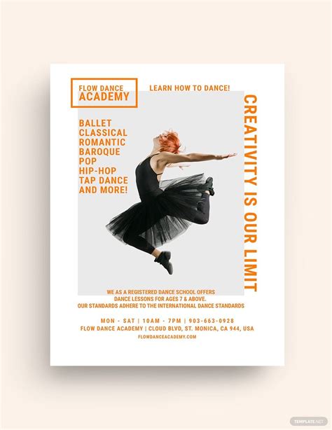 Dance Classes Flyer Template In Publisher Word Pages Illustrator