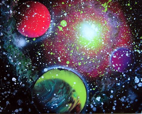 Spray Paint Art Original Space Galaxy Poster Painting