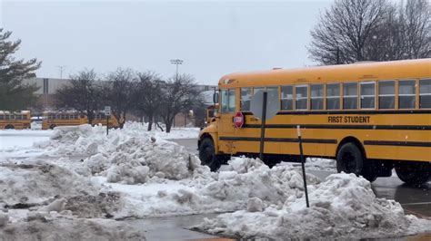 Racine school bus drivers return students to stops over slick roads