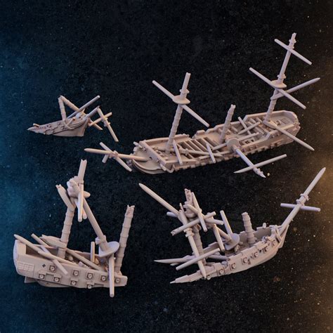 Sailing Ship Miniatures Ship Wreckage Pack Scale Etsy