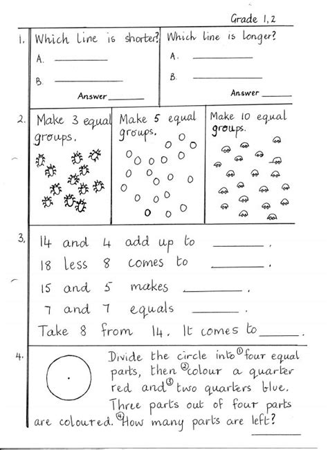 Six Math Sheets For Grade 1 Maths Pack • Tutoring Primary