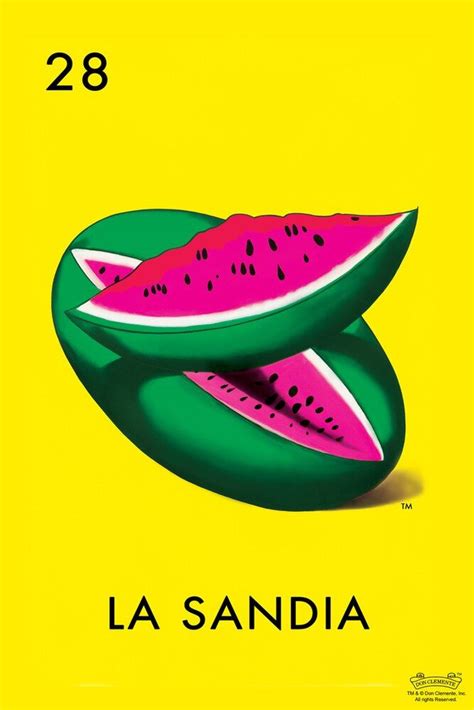 28 La Sandia Watermelon Loteria Card Mexican Bingo Lottery Poster