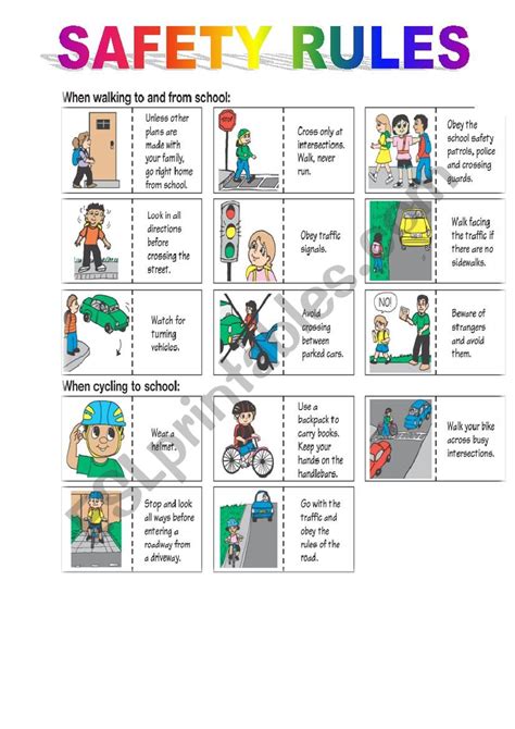 Safety Rules Esl Worksheet By Hammatos