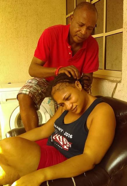 Romantic Photos Of Imo Chief Mel Adiegwu Plaiting Wifes Hair Go