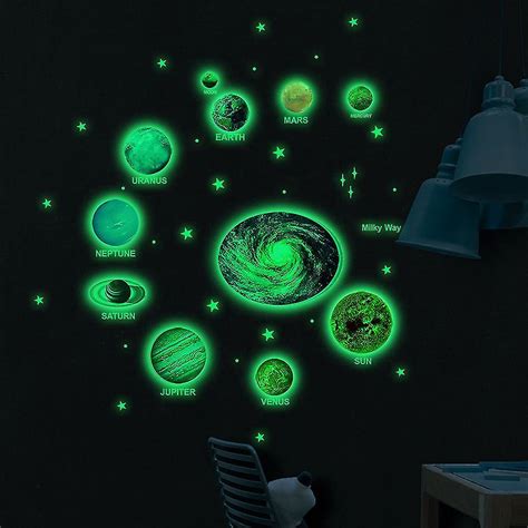 Luminous 3d Galaxy System Wall Sticker Shining Stars Mural Home Décor
