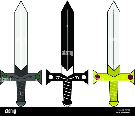 Colección de dibujos animados de espadas medievales Conjunto de armas