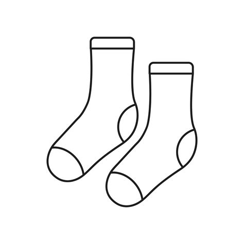 Socks Outline Vector Icon Illustration Isolated On White Background