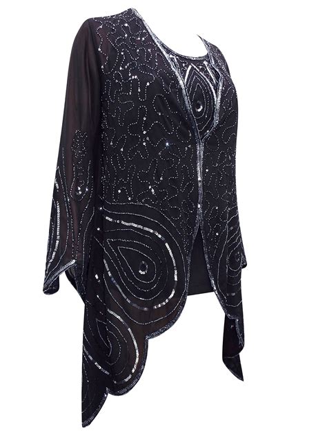 / for a plus, size women plus size sequined jackets are a good accompaniment to dressing in style. Roaman's - - Roamans BLACK Bead & Sequin Embellished Top ...