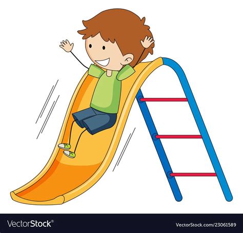 Doodle Boy Playing Slide Illustration Download A Free Preview Or High