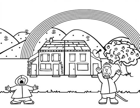 House With Rainbow Coloring Page | Coloring Page Blog