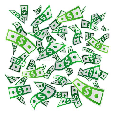 Flying Dollar Banknotes In A Money Bag Green Grass Stock Vector