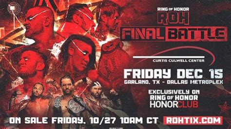 Ring Of Honor Final Battle 2023 Scheduled For 1215 In Garland Texas