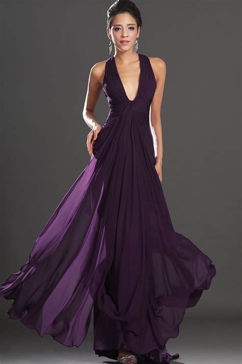 New Adorable Halter Dark Purple Evening Dress 00130806 Edressit Purple Evening Dress