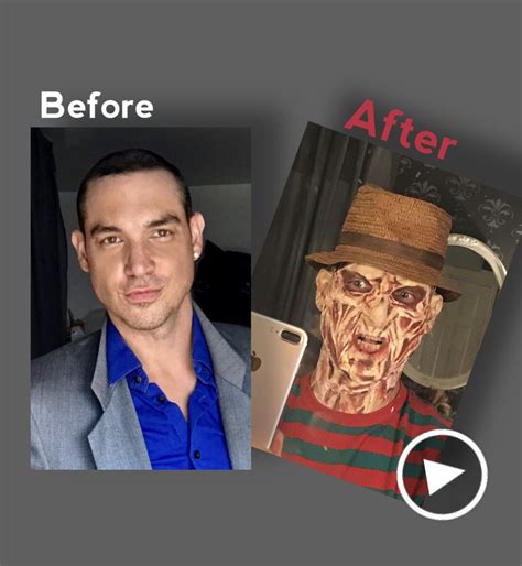 Freddy Krueger Makeup Transformation Before And After By Kevin Molnar “the Diy Guy” Check Out