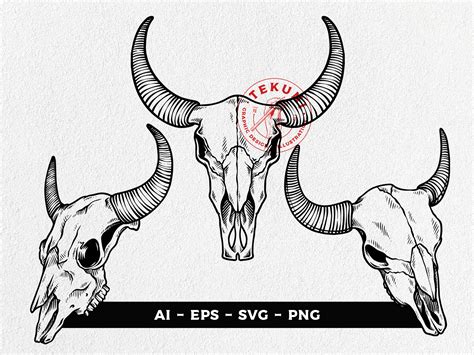 Bull Skull Svg Cow Skull Vector Instant Download Etsy