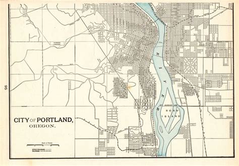 1901 Antique Portland Map Vintage Map Of Portland Oregon Etsy