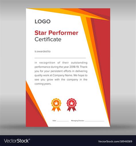 Star Performer Certificate Templates Free Design Template For Your Work