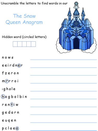The Snow Queen Anagram Puzzle