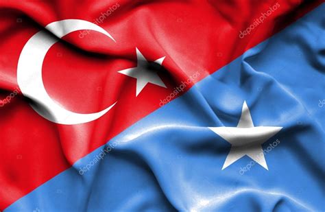 The flag has a complex origin since it is an ancient design. Waving flag of Somalia and Turkey — Stock Photo © Alexis84 ...