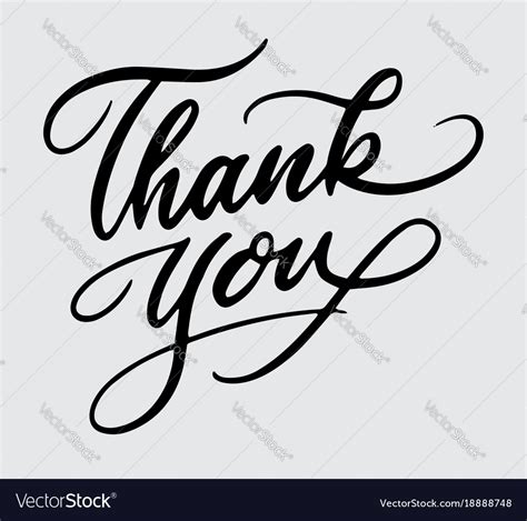 Thank You Handwriting Calligraphy Royalty Free Vector Image
