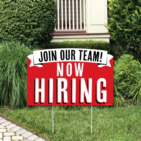 Now Hiring Business Yard Sign Lawn Decorations Party Yardy Sign